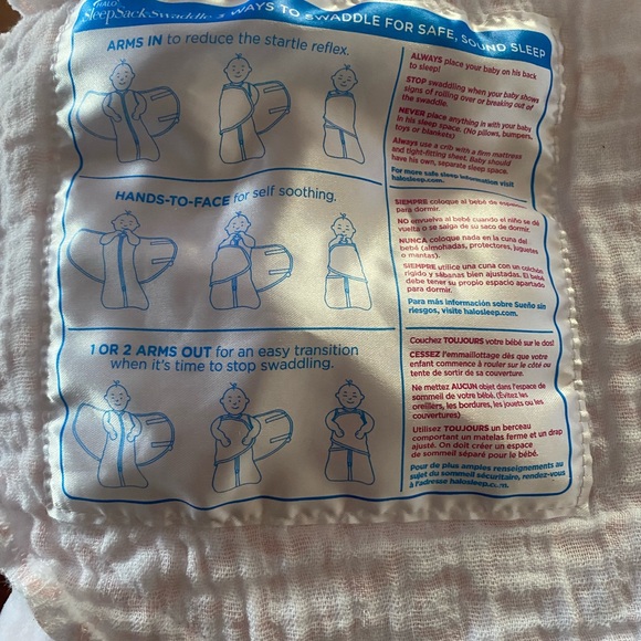 Halo cotton Swaddle Sleep Sack Small 3-6 months 13-18 lbs Pink/white - Picture 6 of 8